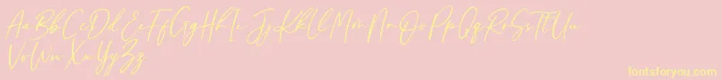 Darmogo Font – Yellow Fonts on Pink Background