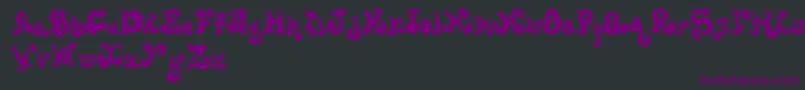 Czcionka Screwy – fioletowe czcionki na czarnym tle