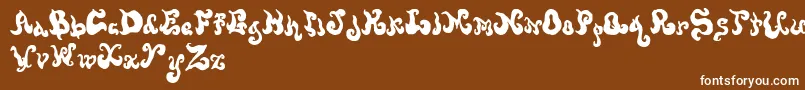 Шрифт Screwy – белые шрифты на коричневом фоне