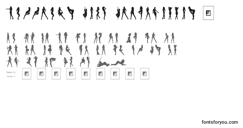 A fonte Darrians Sexy Silhouettes 3 – alfabeto, números, caracteres especiais