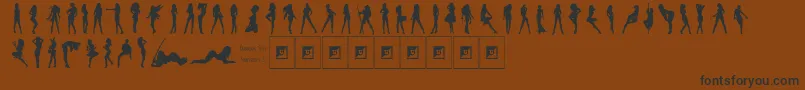 Darrians Sexy Silhouettes 3 Font – Black Fonts on Brown Background
