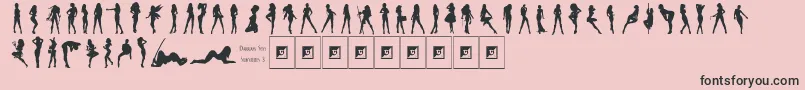 Darrians Sexy Silhouettes 3 Font – Black Fonts on Pink Background