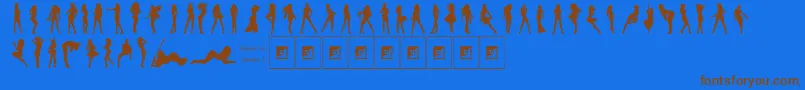 Darrians Sexy Silhouettes 3 Font – Brown Fonts on Blue Background
