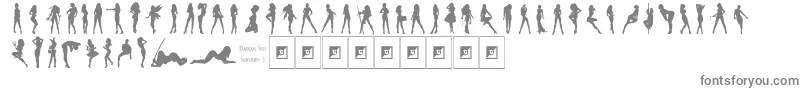 Darrians Sexy Silhouettes 3-Schriftart – Graue Schriften