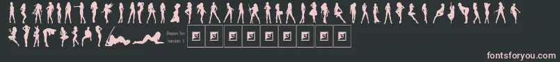 Шрифт Darrians Sexy Silhouettes 3 – розовые шрифты на чёрном фоне