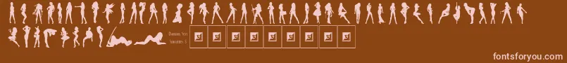 Подробнее о шрифте Darrians Sexy Silhouettes 3 Шрифт Darrians Sexy Silhouettes 3 – розовые шрифты на коричневом фоне