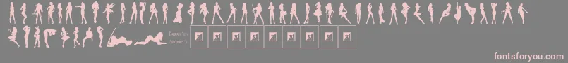 Подробнее о шрифте Darrians Sexy Silhouettes 3 Шрифт Darrians Sexy Silhouettes 3 – розовые шрифты на сером фоне