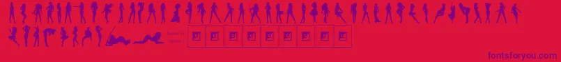 Darrians Sexy Silhouettes 3 Font – Purple Fonts on Red Background