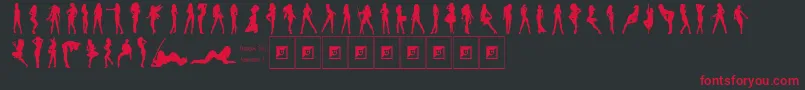 Darrians Sexy Silhouettes 3-Schriftart – Rote Schriften auf schwarzem Hintergrund