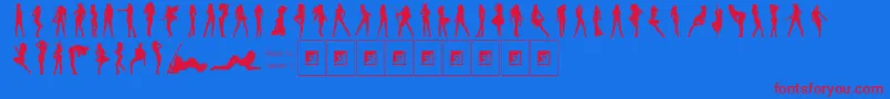 Darrians Sexy Silhouettes 3 Font – Red Fonts on Blue Background