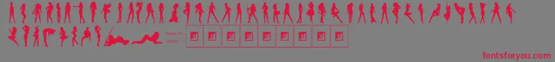 フォントDarrians Sexy Silhouettes 3 – 赤い文字の灰色の背景
