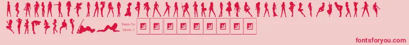 Darrians Sexy Silhouettes 3 Font – Red Fonts on Pink Background