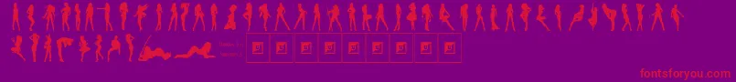 Darrians Sexy Silhouettes 3 Font – Red Fonts on Purple Background