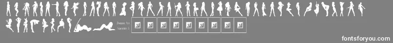 Darrians Sexy Silhouettes 3 Font – White Fonts on Gray Background