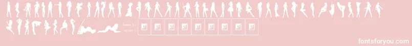 Darrians Sexy Silhouettes 3 Font – White Fonts on Pink Background