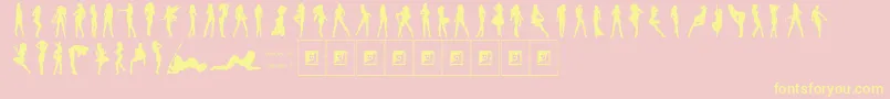 Darrians Sexy Silhouettes 3 Font – Yellow Fonts on Pink Background