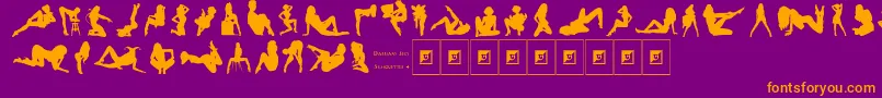 Darrians Sexy Silhouettes 4 Font – Orange Fonts on Purple Background