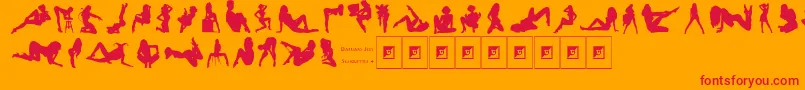 Darrians Sexy Silhouettes 4 Font – Red Fonts on Orange Background