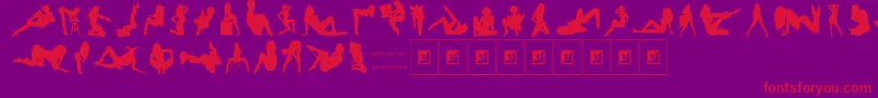 Darrians Sexy Silhouettes 4 Font – Red Fonts on Purple Background