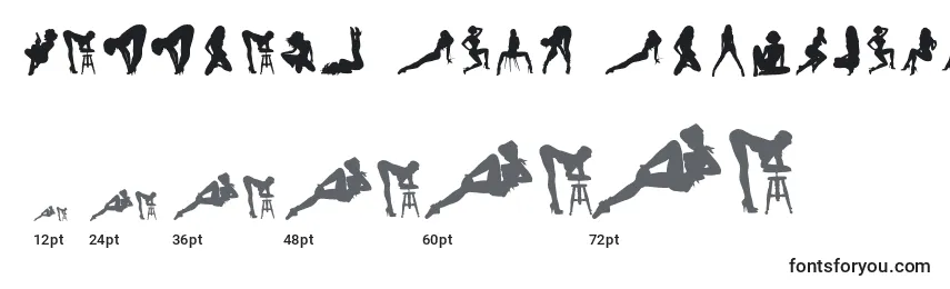 Darrians Sexy Silhouettes 4 Font Sizes