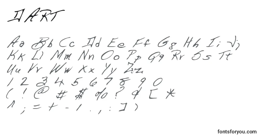 A fonte DART     – alfabeto, números, caracteres especiais
