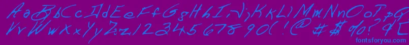 フォントDART     – 紫色の背景に青い文字