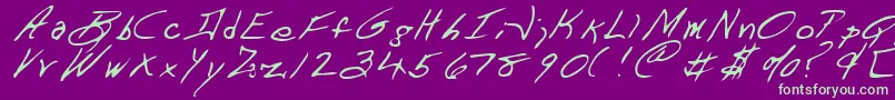 DART    -fontti – vihreät fontit violetilla taustalla