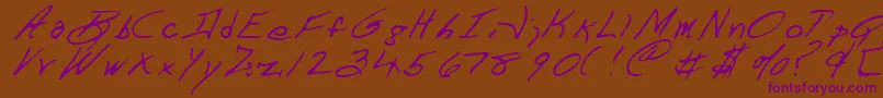 DART    -fontti – violetit fontit ruskealla taustalla