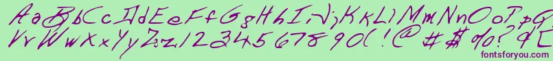 DART    -fontti – violetit fontit vihreällä taustalla