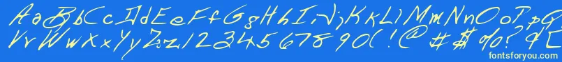 DART    -Schriftart – Gelbe Schriften auf blauem Hintergrund