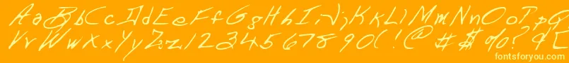 Czcionka DART     – żółte czcionki na pomarańczowym tle