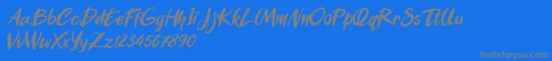 Darty Zhedant-Schriftart – Graue Schriften auf blauem Hintergrund