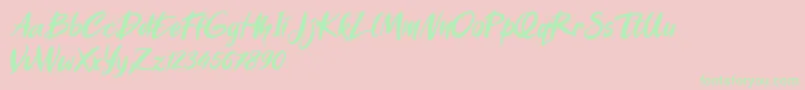 Darty Zhedant Font – Green Fonts on Pink Background