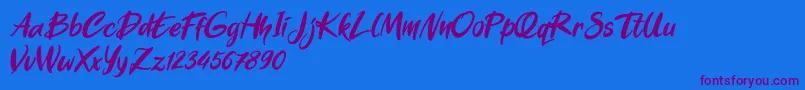 Darty Zhedant Font – Purple Fonts on Blue Background