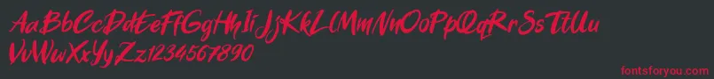 Darty Zhedant-Schriftart – Rote Schriften auf schwarzem Hintergrund