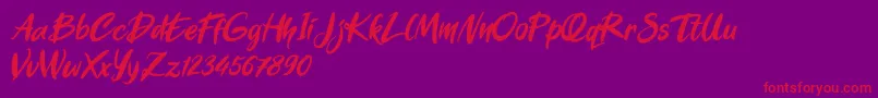 Darty Zhedant Font – Red Fonts on Purple Background