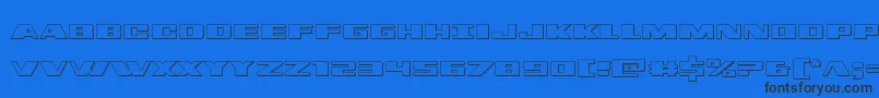 dassault3d-Schriftart – Schwarze Schriften auf blauem Hintergrund