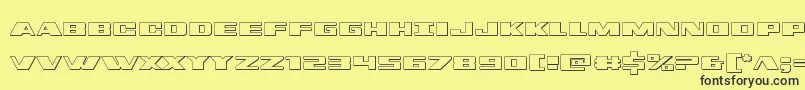 フォントdassault3d – 黒い文字の黄色い背景