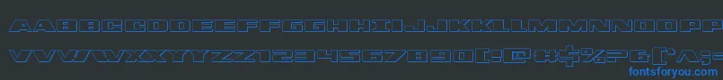 dassault3d Font – Blue Fonts on Black Background