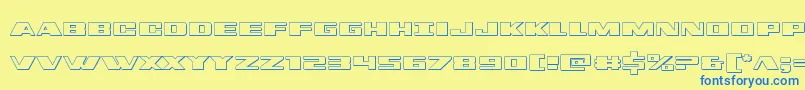 dassault3d Font – Blue Fonts on Yellow Background