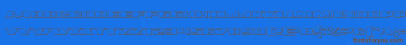 dassault3d-Schriftart – Braune Schriften auf blauem Hintergrund