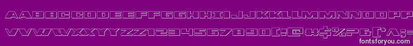 dassault3d-Schriftart – Grüne Schriften auf violettem Hintergrund