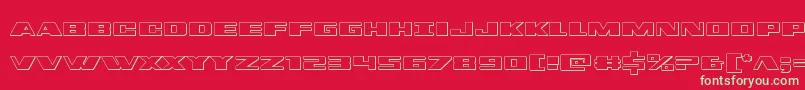 フォントdassault3d – 赤い背景に緑の文字