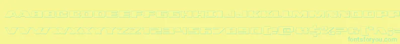 dassault3d Font – Green Fonts on Yellow Background