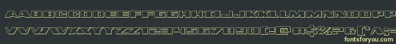 dassault3d Font – Yellow Fonts on Black Background