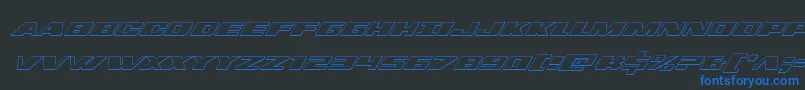 dassault3dital Font – Blue Fonts on Black Background