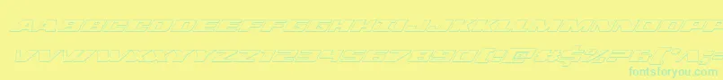 dassault3dital Font – Green Fonts on Yellow Background