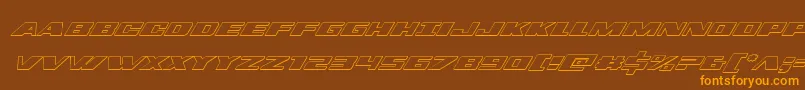 dassault3dital-Schriftart – Orangefarbene Schriften auf braunem Hintergrund