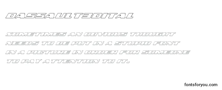 Überblick über die Schriftart Dassault3dital (124536)