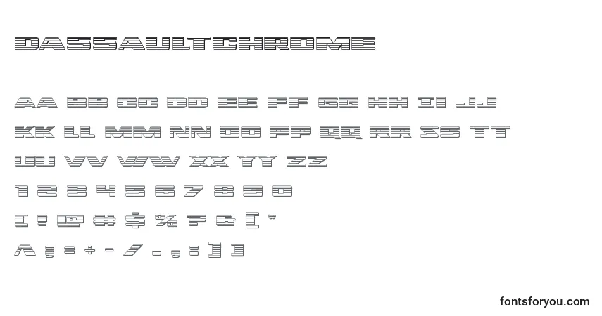 Schriftart Dassaultchrome – Alphabet, Zahlen, spezielle Symbole